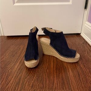Kenneth Cole Blue Suede Espadrilles Heels
